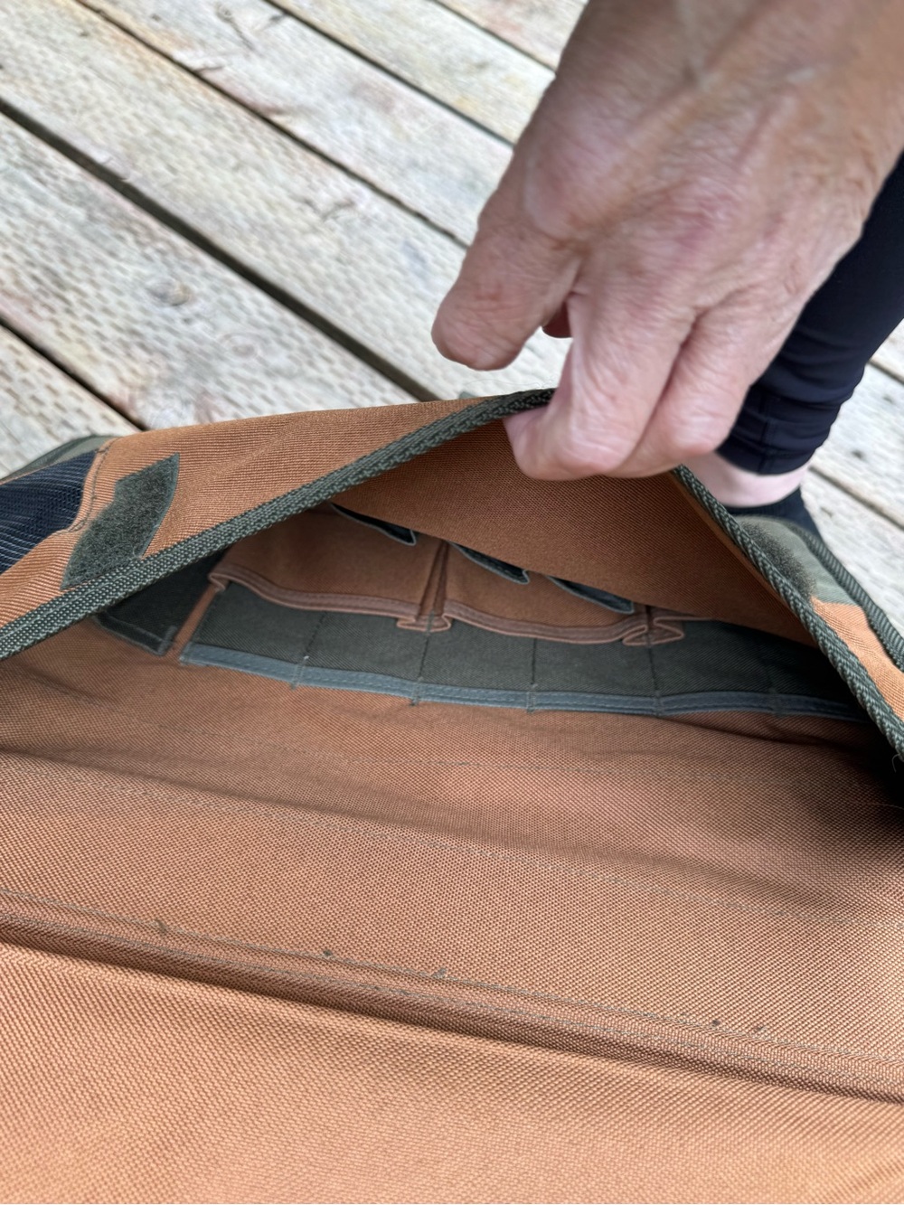 Two-Tone Olive & Tan Canvas Messenger Bag - Picture 6 of 6